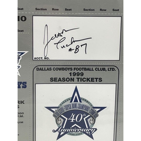 1989 Dallas Cowboys Season Ticket Sheet Signed by Jason Tucker - Picture 3 of 9